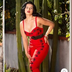 NWT Rockin Bettie Red Chelada Jumpsuit